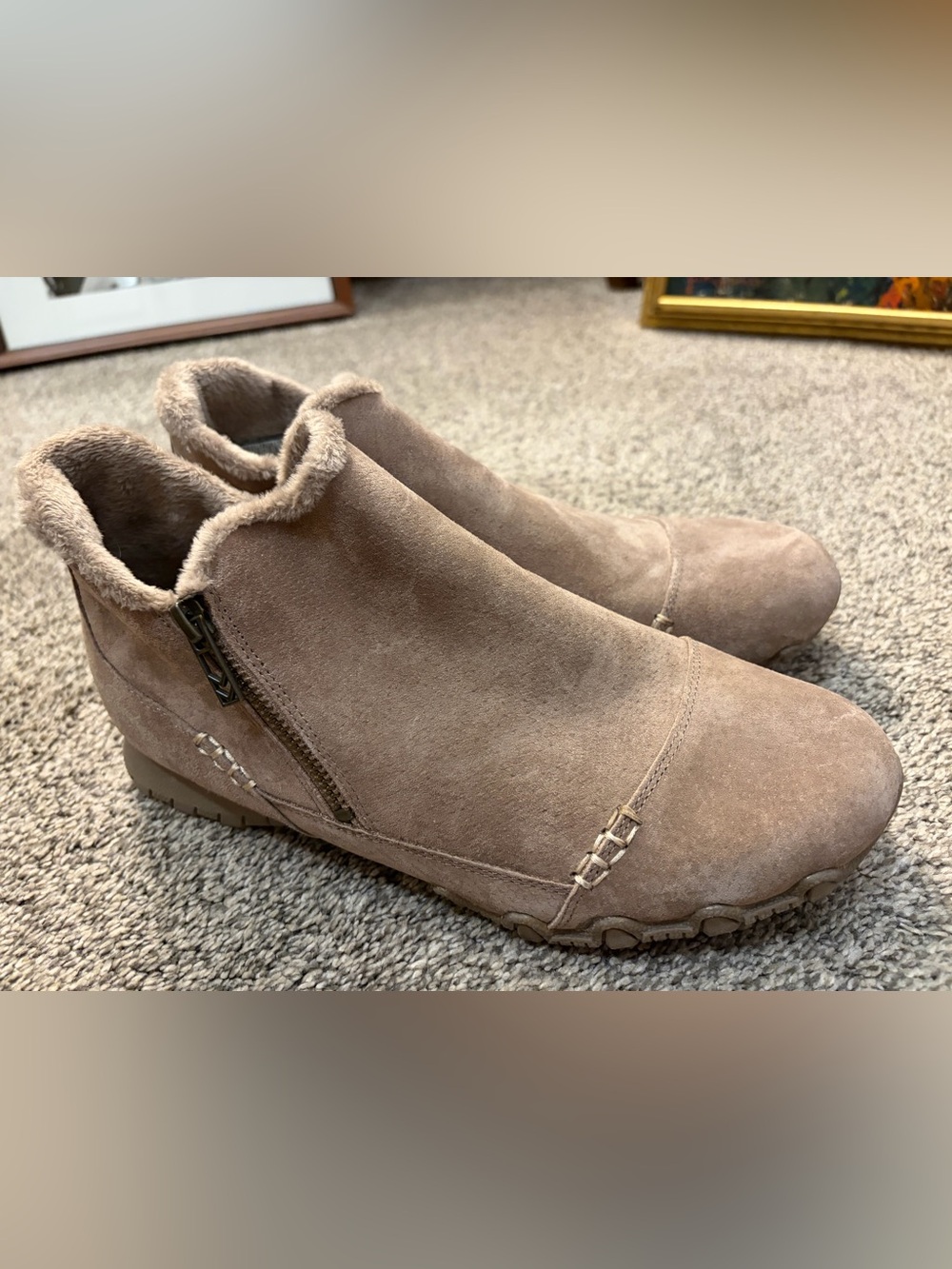 Women’s Skechers Relaxed Fit Suede Ankle Boots - Brown Size 9.5